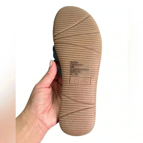 CLIFFS By White Mountain Womens Squarely Sandel Size 6.5 Comfort Slip On Blue - Picture 6 of 6